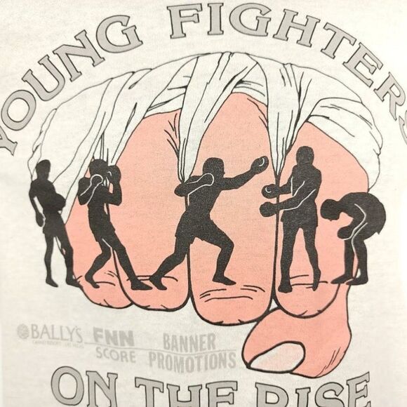 Young Fighters Ballys Boxing T Shirt Vintage 80s On The Rise 50/50 Made In USA - Picture 2 of 7